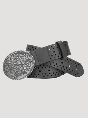 Women's Floral Perforated Belt