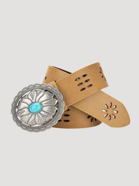 Женские ремни Wrangler Women's Turquoise Floral Cutout Belt