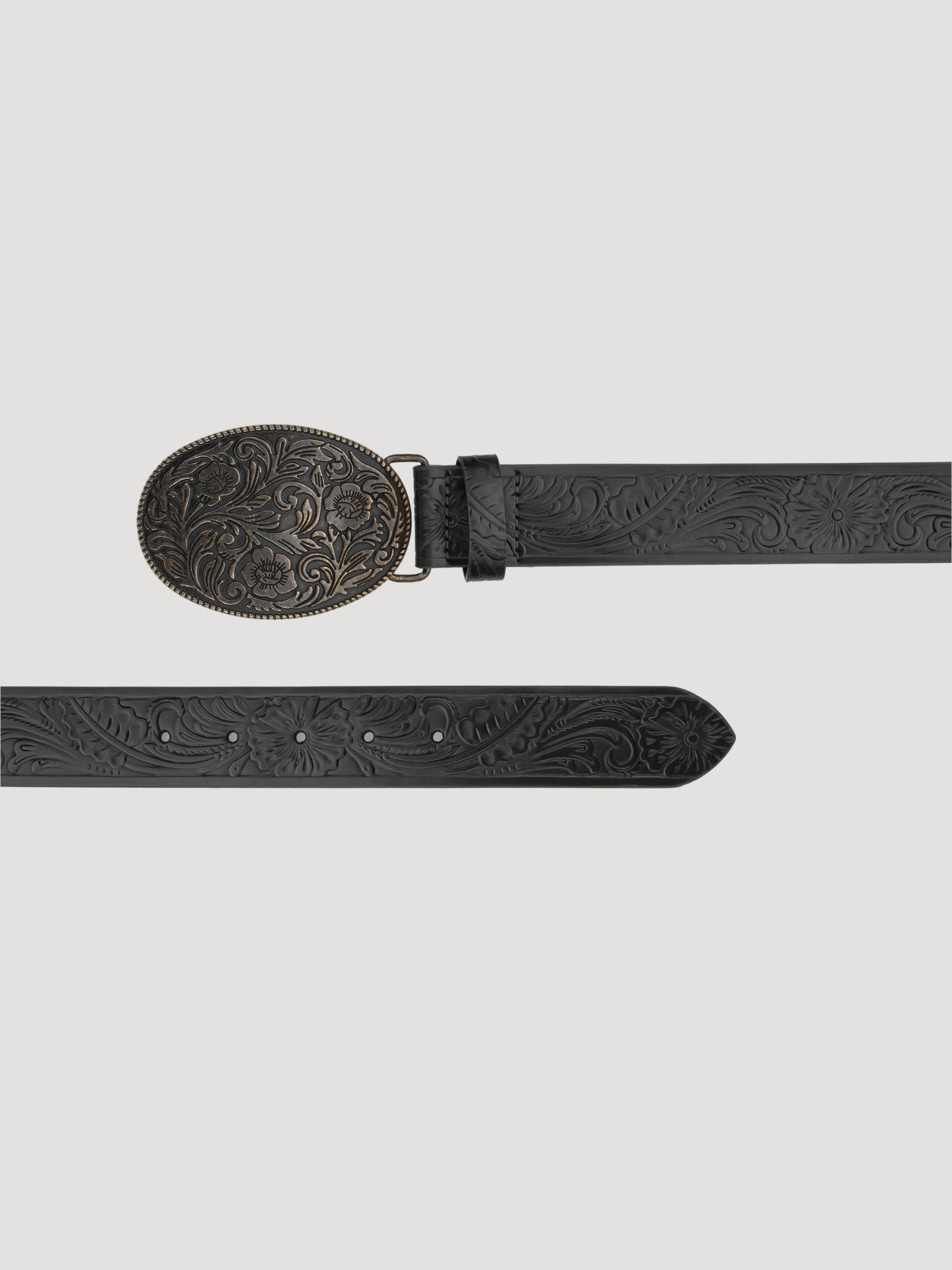 Женский ремень Wrangler Floral Embossed Belt, цвет: Чёрный — фото 2