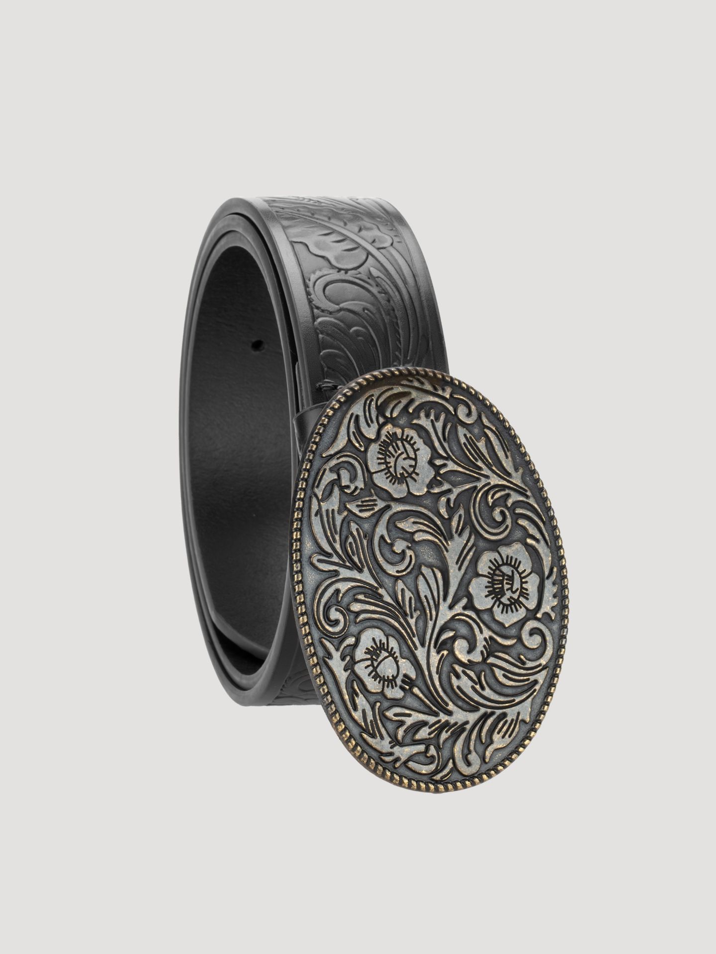 Женский ремень Wrangler Floral Embossed Belt, цвет: Чёрный — фото 3