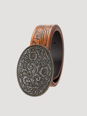 Women's Floral Embossed Belt