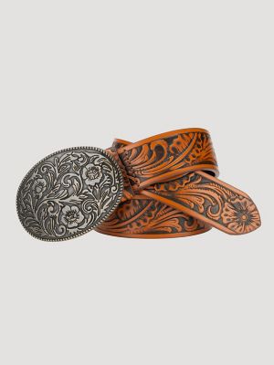 Women's Floral Embossed Belt