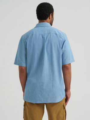 Mens Relaxed Stretch Poplin Shirt:Light Chamber:L alternative view