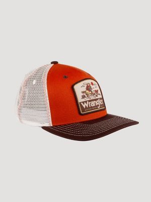 Rodeo Chase Trucker Baseball Cap in Burnt Orange