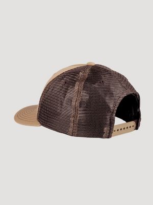 Wrangler Grit Trucker Baseball Cap:Khaki/Brown:One Size alternative view 2