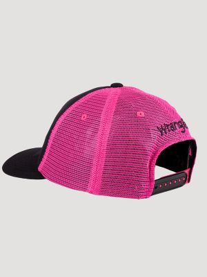 Women's Long Live Cowboys Baseball Cap in Black/Pink