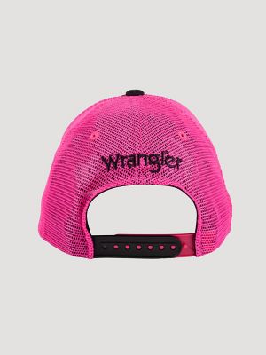 Women's Long Live Cowboys Baseball Cap in Black/Pink