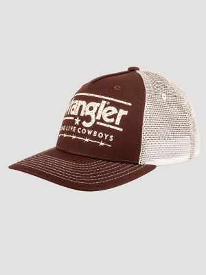 Wrangler Grit Trucker Baseball Cap in Dark Brown