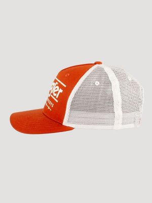 Wrangler Grit Trucker Baseball Cap in Burnt Orange
