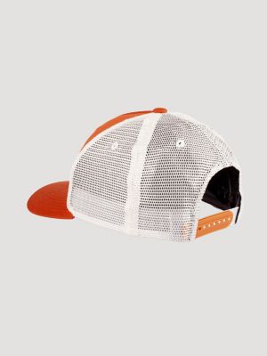 Wrangler Grit Trucker Baseball Cap in Burnt Orange