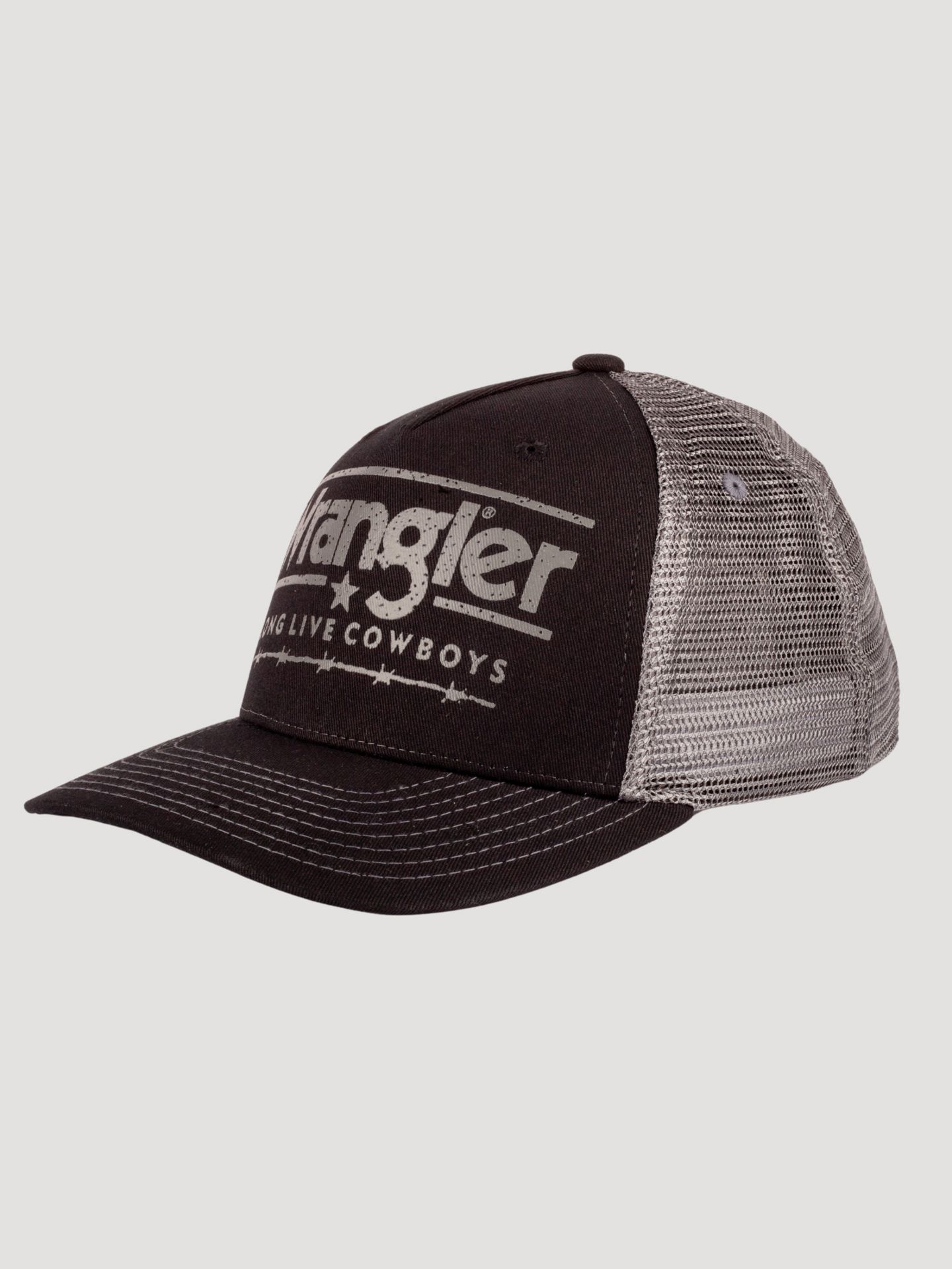 Мужская кепка Wrangler Grit Trucker, цвет: Чёрный / Серый — фото 2