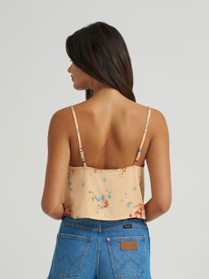 Women's Flowy Crop Tank in Orange Peach alternative view 3