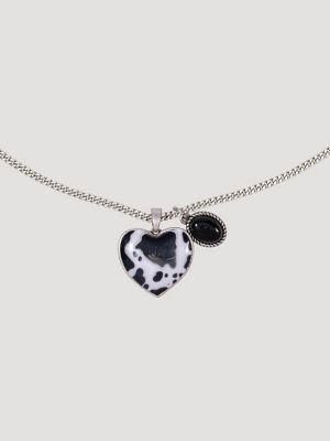 Heart Charm Necklace with Earring Set
