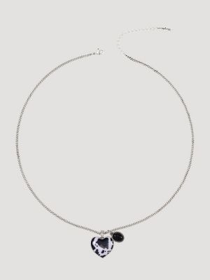 Heart Charm Necklace with Earring Set