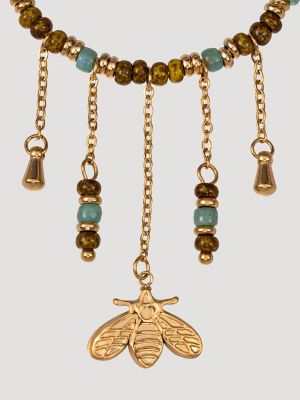 Beaded Charm Circle Earrings