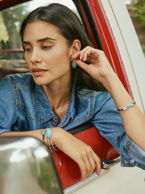 Oval Stone Cuff Bracelet