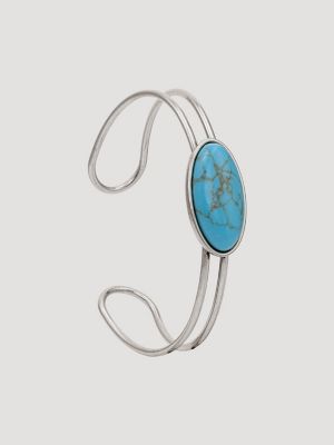 Oval Stone Cuff Bracelet