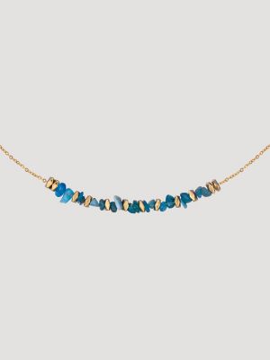 Beaded Necklace with Drop Earring Set in Turquoise