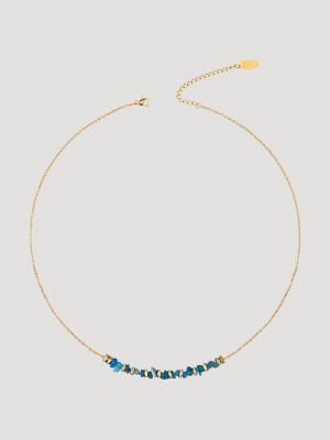 Beaded Necklace with Drop Earring Set in Turquoise
