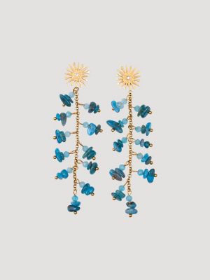 Beaded Necklace with Drop Earring Set in Turquoise