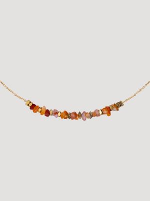 Beaded Necklace with Drop Earring Set in Pink