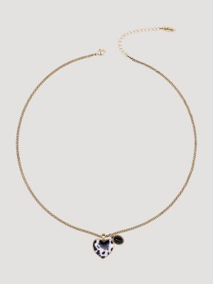 Heart Charm Necklace with Earring Set:Black:One Size alternative view 2