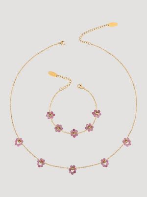 Flower Chain Necklace with Bracelet Set from Wrangler - $23.97