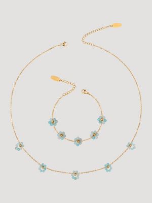 Flower Chain Necklace with Bracelet Set from Wrangler - $23.97