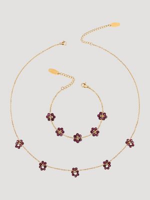 Flower Chain Necklace with Bracelet Set from Wrangler - $23.97