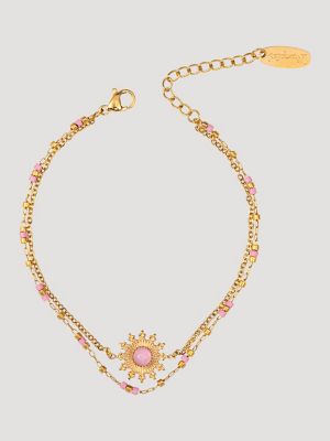 Pendant/Beaded Necklace/Bracelet Set in Pink