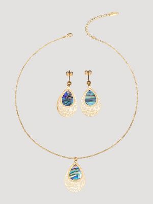 Teardrop Pendant with Stone Necklace/Earring Set from Wrangler - $23.97