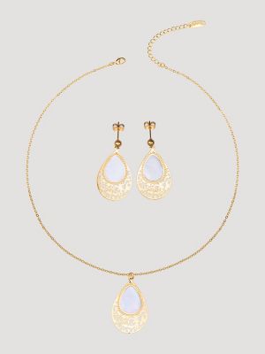 Teardrop Pendant with Stone Necklace/Earring Set from Wrangler - $23.97