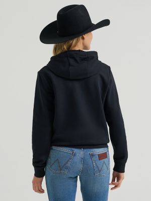 Women's Embroidered Steer Head Graphic Pullover Hoodie