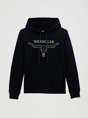 Women's Embroidered Steer Head Graphic Pullover Hoodie