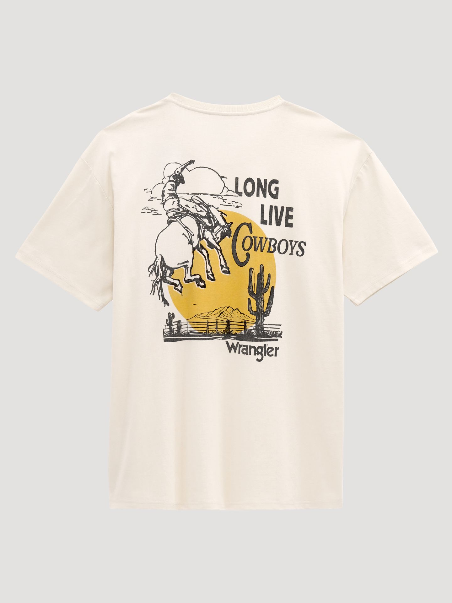 Мужская футболка Wrangler Soaring Cowboy Vintage Fit Back Graphic, цвет: Состаренный белый — фото 1