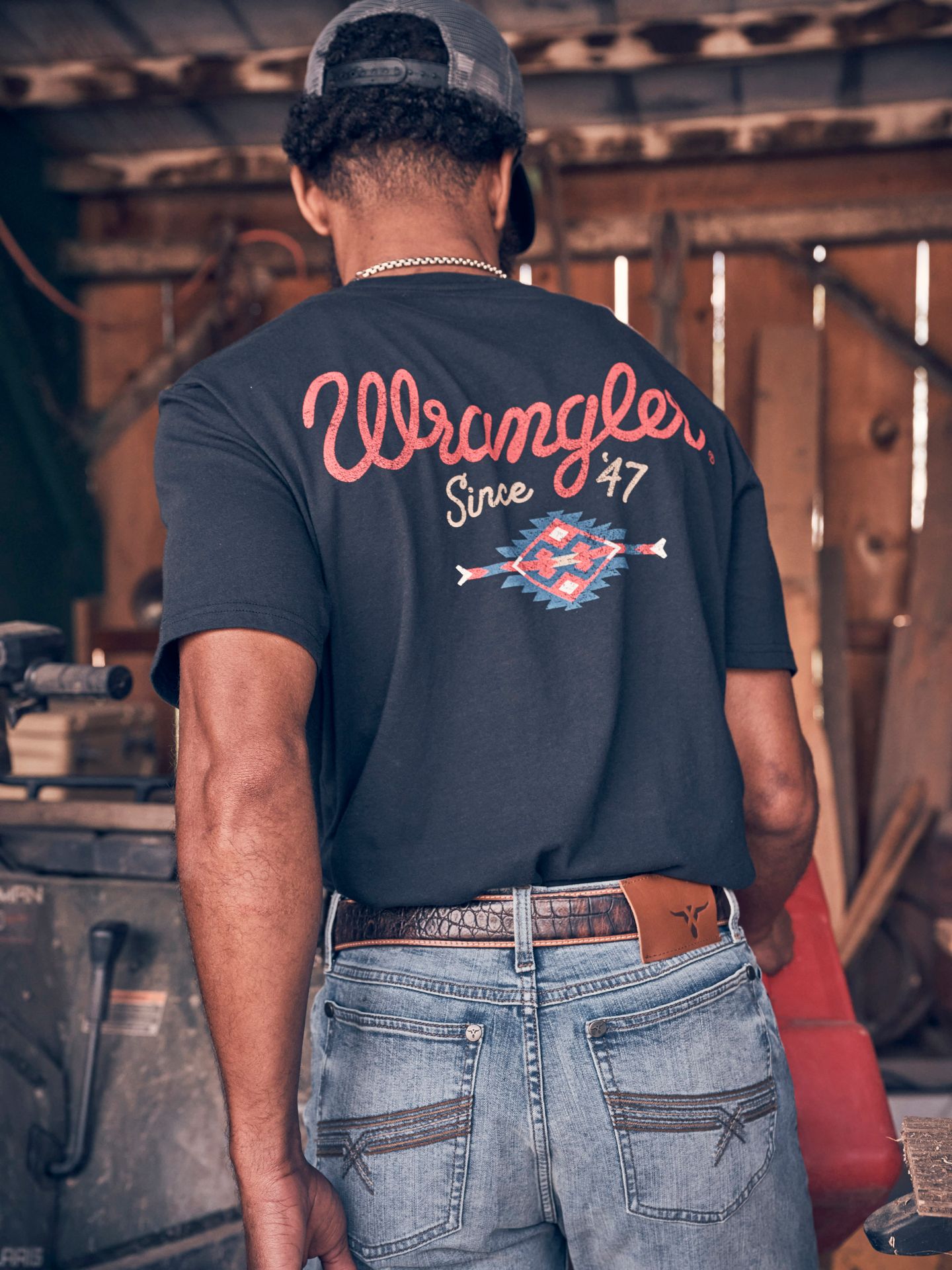 Мужская футболка Wrangler Legacy Diamond Graphic, цвет: Угольно-чёрный — фото 1