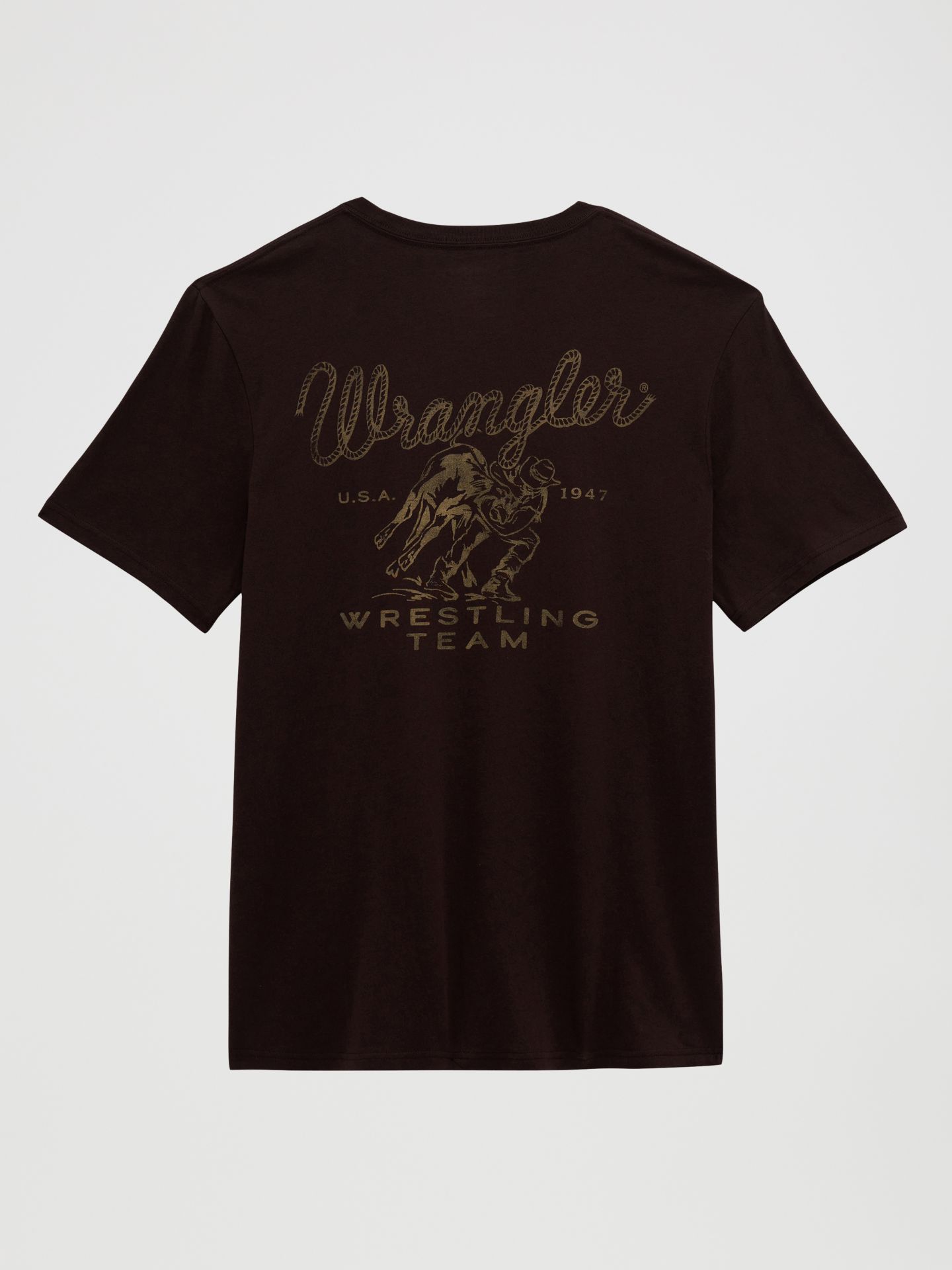 Мужская футболка Wrangler Rodeo Wrestling Team Graphic, цвет: Чёрный кофейный — фото 4