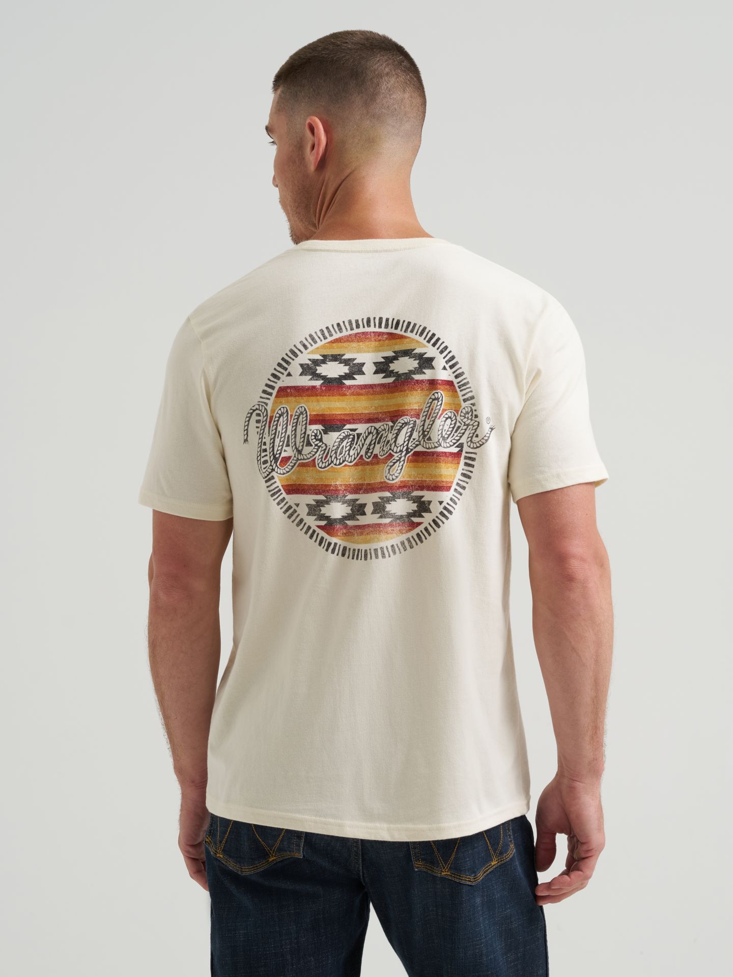 Мужская футболка Wrangler Golden Hour Southwestern Graphic, цвет: Состаренный белый — фото 5