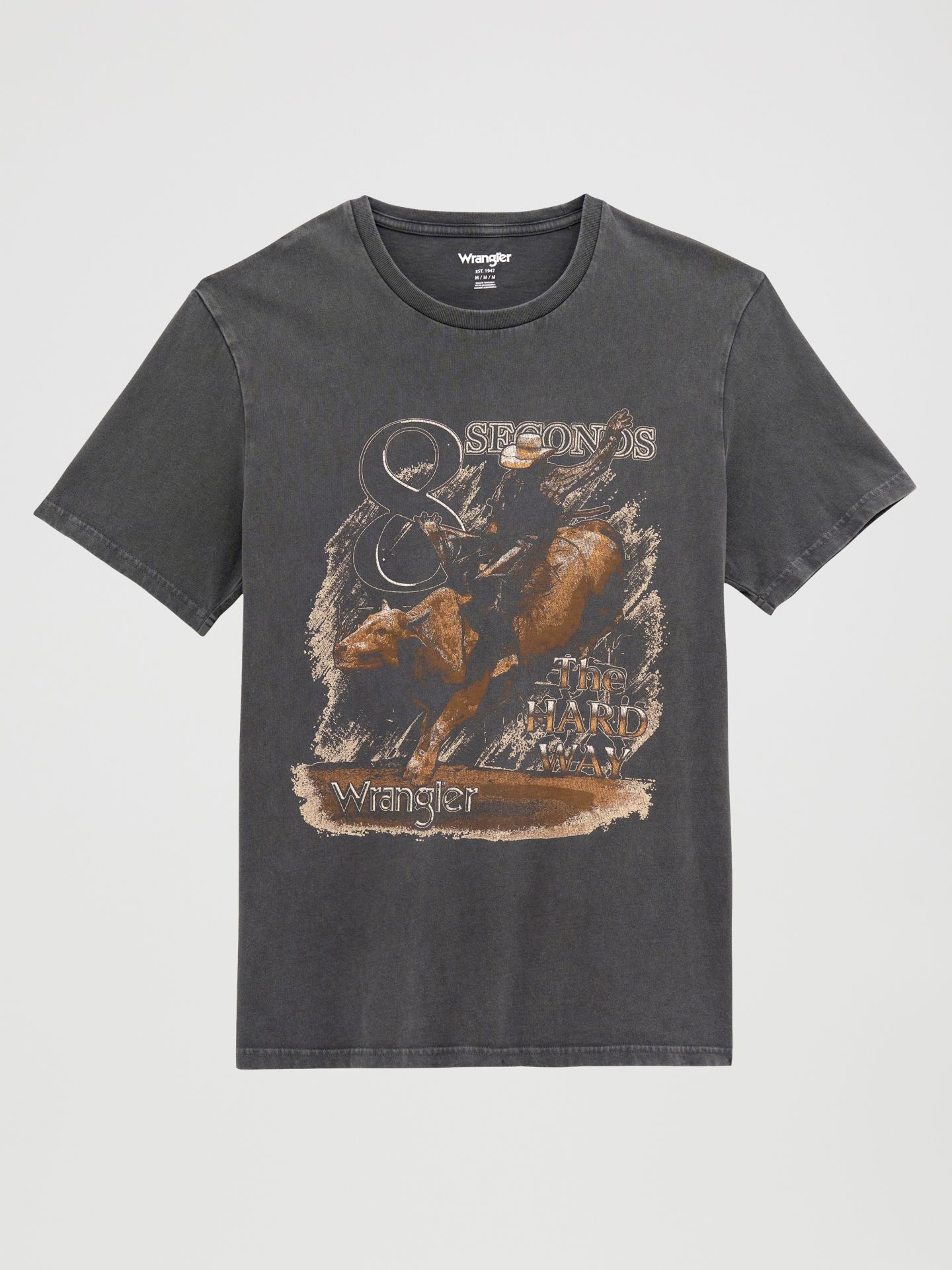 Мужская футболка Wrangler Hard Way Rodeo Graphic, цвет: Минеральный варёный чёрный — фото 1
