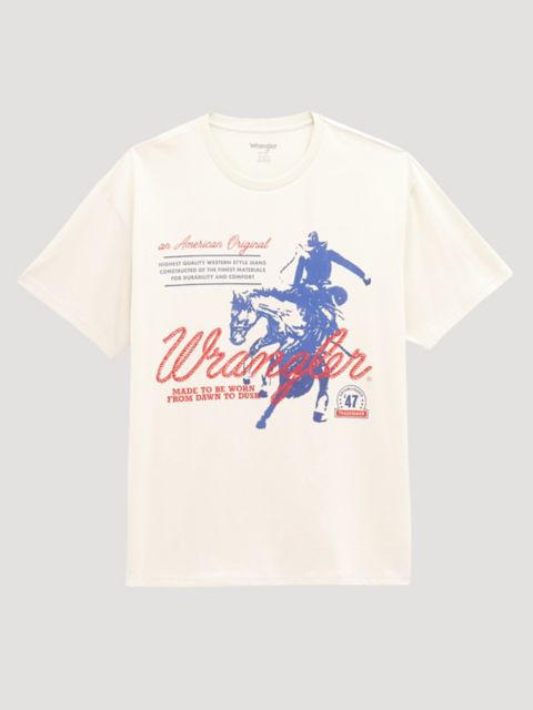 Мужские футболки Wrangler Cursive Cowboy Vintage Fit Back Graphic T-Shirt