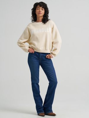 Women's Logo Canyon Crew Pullover in Whitecap Gray