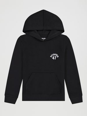 Boy's 47 Wrangler Logo Pullover Hoodie in Phantom