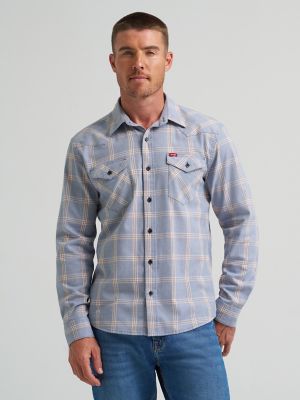 Men's Slim Fit Plaid Shirt in Blue