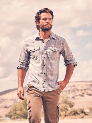 Men's Slim Fit Plaid Shirt