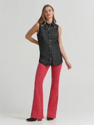 Lainey Wilson x Wrangler Black Denim Sleeveless Shirt