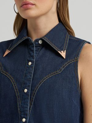 Lainey Wilson x Wrangler Flame Sleeveless Denim Shirt