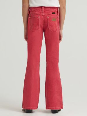 Girl's Lainey Wilson x Wrangler Red Flare Jeans in Red alternative view