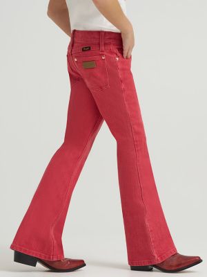 Girl's Lainey Wilson x Wrangler Red Flare Jeans in Red alternative view 3
