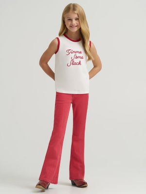 Girl's Lainey Wilson x Wrangler Gimme Some Slack Tank in White alternative view