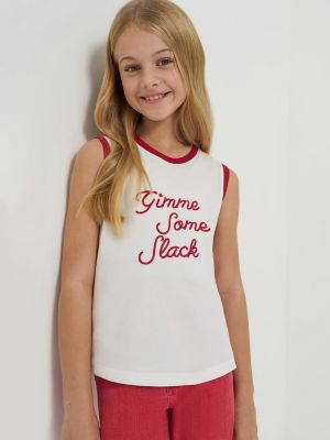 Girl's Lainey Wilson x Wrangler Gimme Some Slack Tank in White alternative view 2